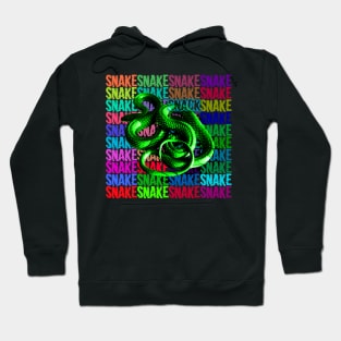 Snake popart rofl snack neon text Hoodie